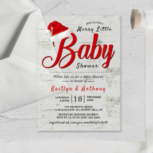 Merry Little Christmas Baby Shower Acryleinladungen