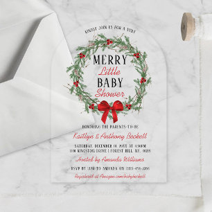 Merry Little Christmas Baby Shower Acryleinladungen