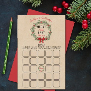 Merry Little Christmas Baby Shower Bingo Spiel