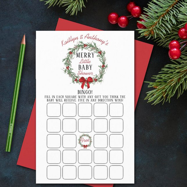 Merry Little Christmas Baby Shower Bingo Spiel (Von Creator hochgeladen)