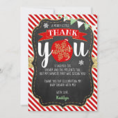 Merry Little Christmas Baby Shower Dankeskarte (Vorderseite)