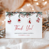 Merry Little Christmas Baby Shower Dankeskarte