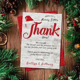 Merry Little Christmas Baby Shower Dankeskarte