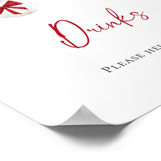 Merry Little Christmas Baby Shower Drinks Poster (Ecke)