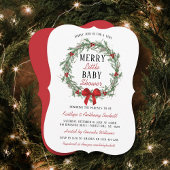 Merry Little Christmas Baby Shower Einladung