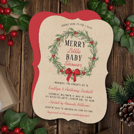 Merry Little Christmas Baby Shower Einladung