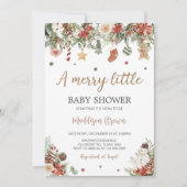 Merry Little Christmas Baby Shower Einladung (Vorderseite)