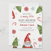 Merry Little Christmas Baby Shower Einladung (Vorderseite)