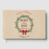 Merry Little Christmas Baby Shower Gästebuch (Vorderseite)