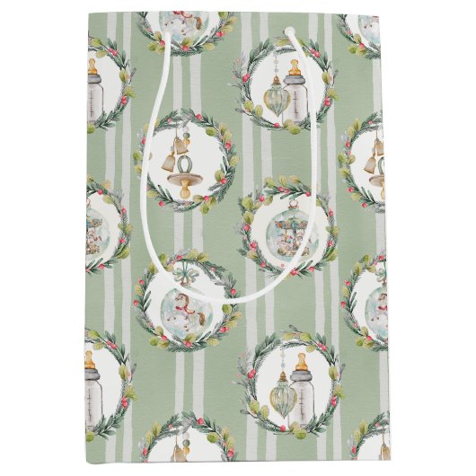 Merry Little Christmas Baby Shower Geschenktasche Mittlere Geschenktüte (Vorderseite)