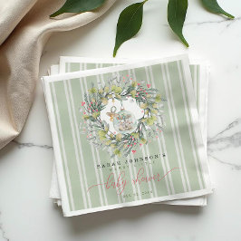 Merry Little Christmas Baby Shower Paper Napkin Serviette