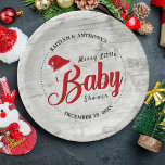 Merry Little Christmas Baby Shower Pappteller<br><div class="desc">Feiern Sie stilvoll mit diesen trendigen Baby-Dusche-Papier-Tellern. Das Design ist leicht mit Ihrer eigenen Formulierung zu personalisieren und Ihre Familie und Freunde werden begeistert sein, wenn sie diese fabelhaften Party-Teller sehen.</div>