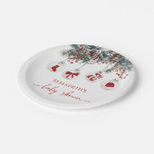 Merry Little Christmas Baby Shower Pappteller (Schrägansicht)