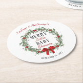 Merry Little Christmas Baby Shower Runder Pappuntersetzer (Angewinkelt)