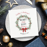 Merry Little Christmas Baby Shower Serviette<br><div class="desc">Feiern Sie stilvoll mit diesen trendigen Babydusche-Servietten. Dieses Design lässt sich leicht mit Ihrer speziellen Veranstaltungssprache personalisieren und Ihre Gäste werden begeistert sein,  wenn sie diese fabelhaften Servietten sehen.</div>
