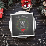 Merry Little Christmas Baby Shower Serviette<br><div class="desc">Feiern Sie stilvoll mit diesen trendigen Babydusche-Servietten. Dieses Design lässt sich leicht mit Ihrer speziellen Veranstaltungssprache personalisieren und Ihre Gäste werden begeistert sein,  wenn sie diese fabelhaften Servietten sehen.</div>