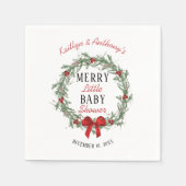 Merry Little Christmas Baby Shower Serviette (Vorderseite)
