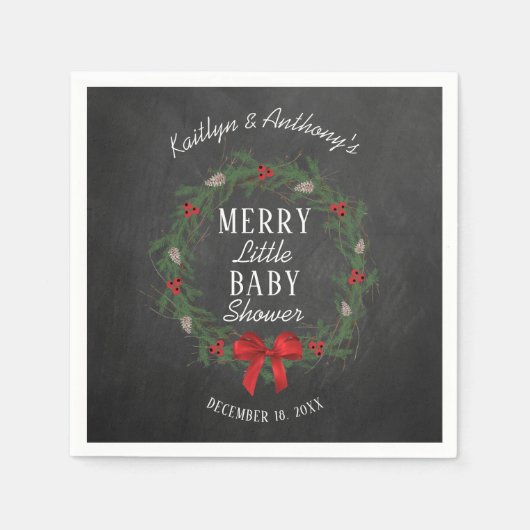 Merry Little Christmas Baby Shower Serviette (Vorderseite)