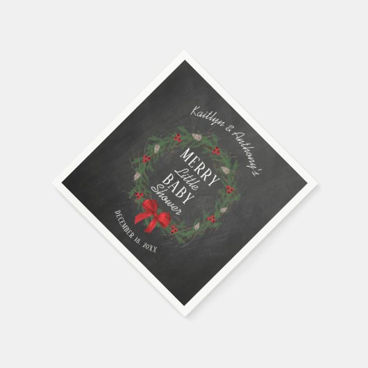 Merry Little Christmas Baby Shower Serviette (Ecke)