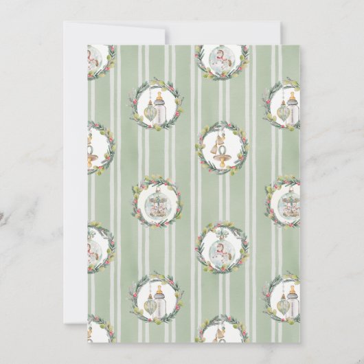 Merry Little Christmas Baby Shower Wreath Einladung (Rückseite)