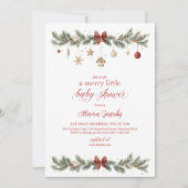 Merry Little Christmas Baby Shower Xmas Tree Einladung (Vorderseite)