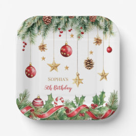 Merry Little Christmas Birthday Pappteller