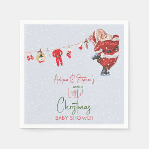 Merry Little Christmas Boy Girl Winter Baby Shower Serviette