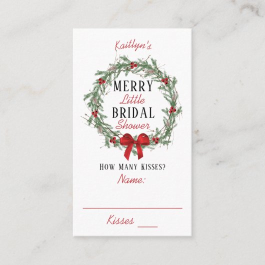 Merry Little Christmas Brautparty Kisses Game Begleitkarte (Vorderseite)