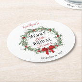 Merry Little Christmas Brautparty Runder Pappuntersetzer (Angewinkelt)