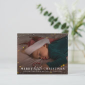Merry Little Christmas | Budget Holiday Foto Card (Stehend Vorderseite)