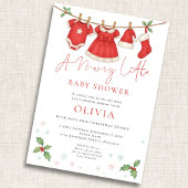Merry Little Christmas Clothesline Baby Shower Einladung