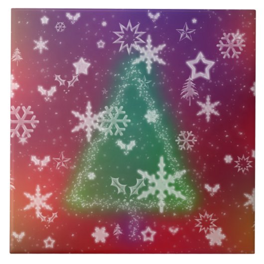 Merry Little Christmas Decorative Tile / Trivet Fliese (Vorderseite)