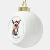 Merry Little Christmas Donkey, Brauch Keramik Kugel-Ornament (Rechts)