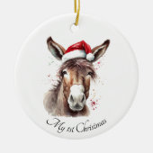 Merry Little Christmas Donkey, Brauch Keramik Ornament (Vorne)