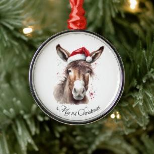 Merry Little Christmas Donkey, Brauch Ornament Aus Metall