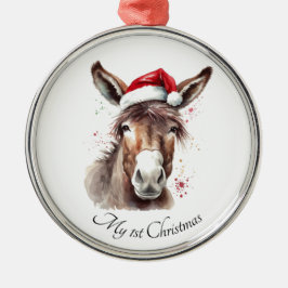 Merry Little Christmas Donkey, Brauch Ornament Aus Metall