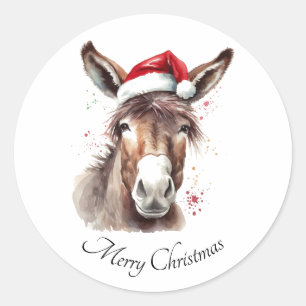 Merry Little Christmas Donkey, Brauch Runder Aufkleber