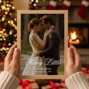 Merry Little Christmas Elegant Couple Card Feiertagskarte
