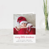 Merry Little Christmas Foto Birth Ankündigung (Vorderseite)