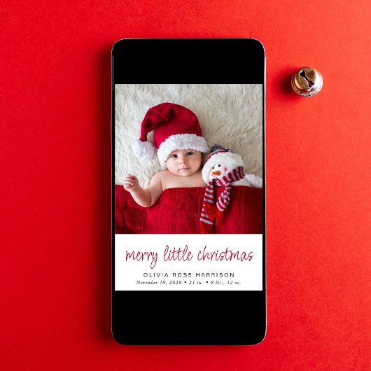 Merry Little Christmas Foto Birth Ankündigung