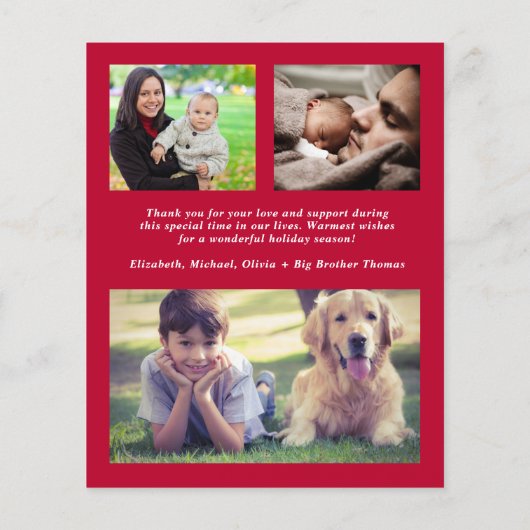 Merry Little Christmas Foto Geburtserklärung (Rückseite)