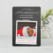 Merry Little Christmas Foto Geburtserklärung Feiertagskarte (Stehend Vorderseite)