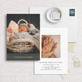 Merry Little Christmas Foto Geburtserklärung Feiertagskarte