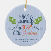 Merry Little Christmas Foto Keramik Ornament (Vorne)