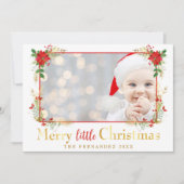 Merry Little Christmas Foto Weihnachtskarte Mitteilungskarte (Vorderseite)