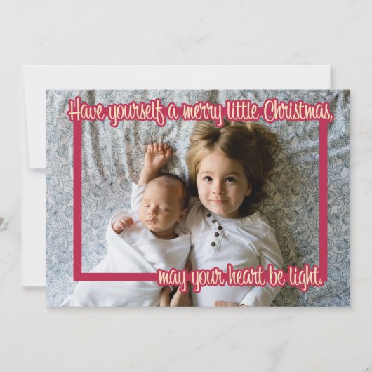 Merry Little Christmas Frame Card Feiertagskarte (Vorderseite)