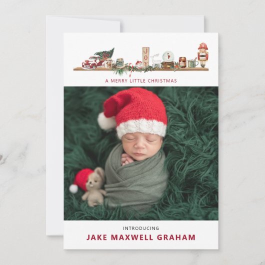 Merry Little Christmas | Geburtsankündigung (Vorderseite)
