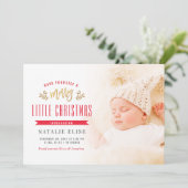 MERRY LITTLE CHRISTMAS | Geburtsankündigung Feiertagskarte (Stehend Vorderseite)