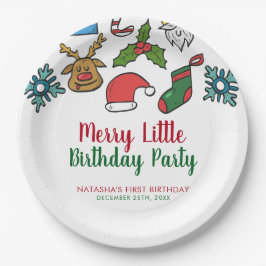 Merry Little Christmas Geburtstag Custom Pappteller