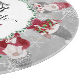 Merry Little Christmas Gnome Santas Elf Snowflakes Schneidebrett (Ecke)